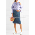 Blue Denim Skirt Manufacture Wholesale Fashion Women Apparel (TA3023S)